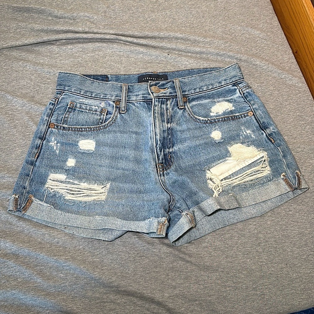 Aeropostale Blue Ripped Denim SHORTS